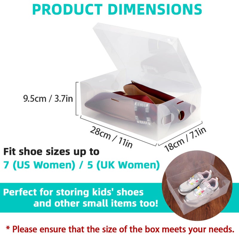 kilofly 15 Kids Women Smart Storage Containers Foldable Clear Shoe Box Set - Image 2